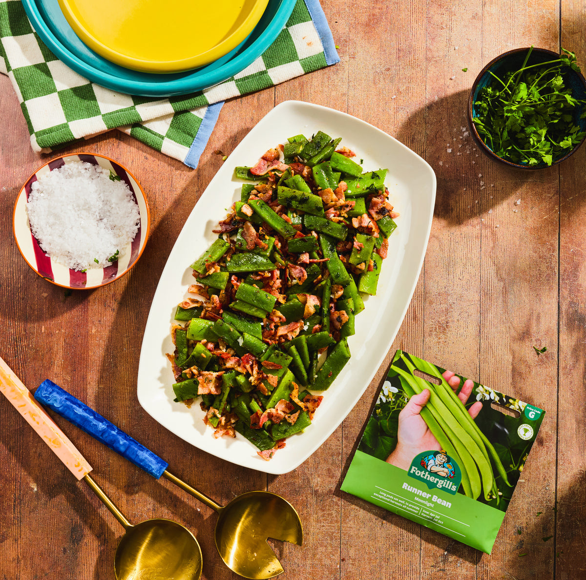Recipe: Runner Beans with Crispy Bacon & Herb Butter