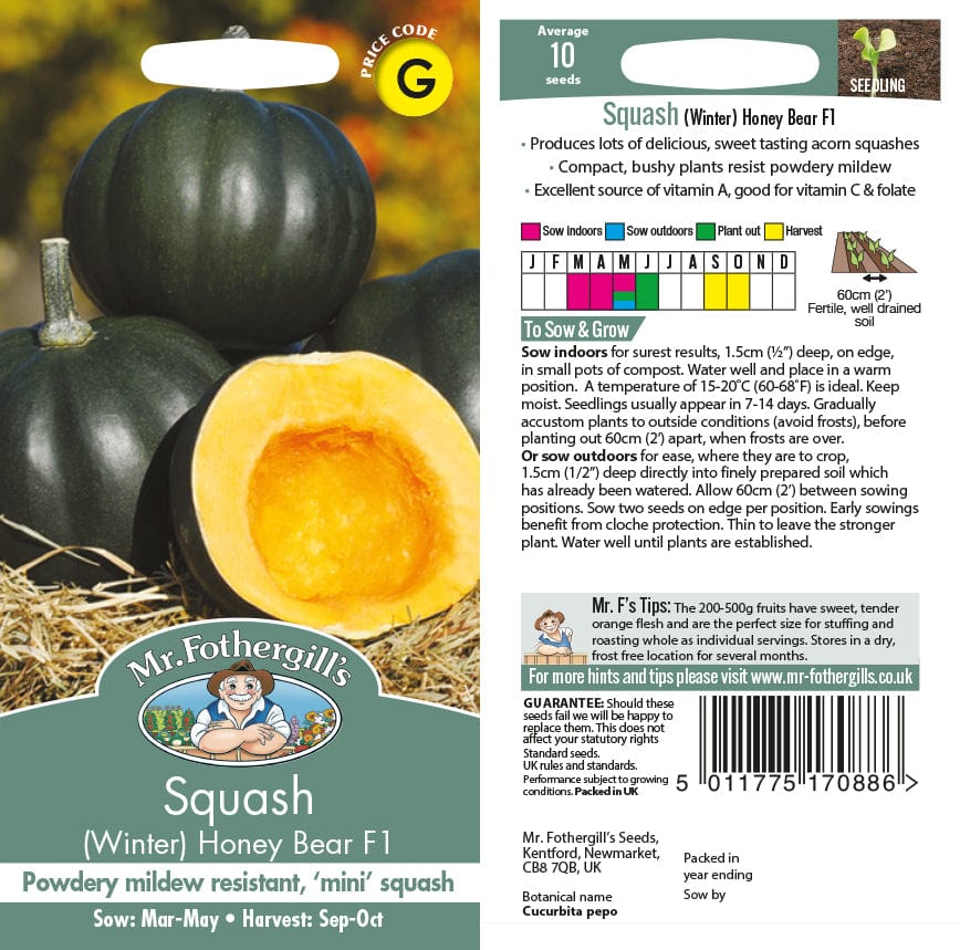 Squash (Winter) Honey Bear F1 Seeds