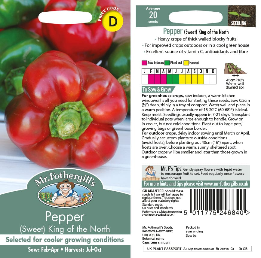 Pepper (Sweet) King of the North Seeds