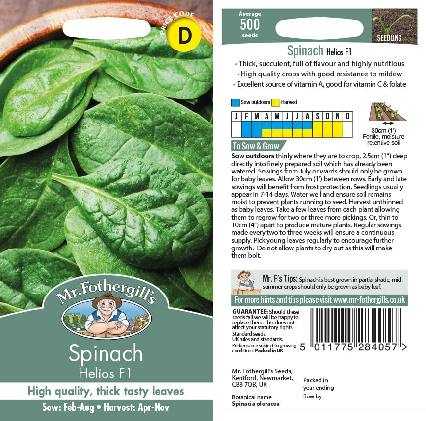 Spinach Helios F1 Seeds