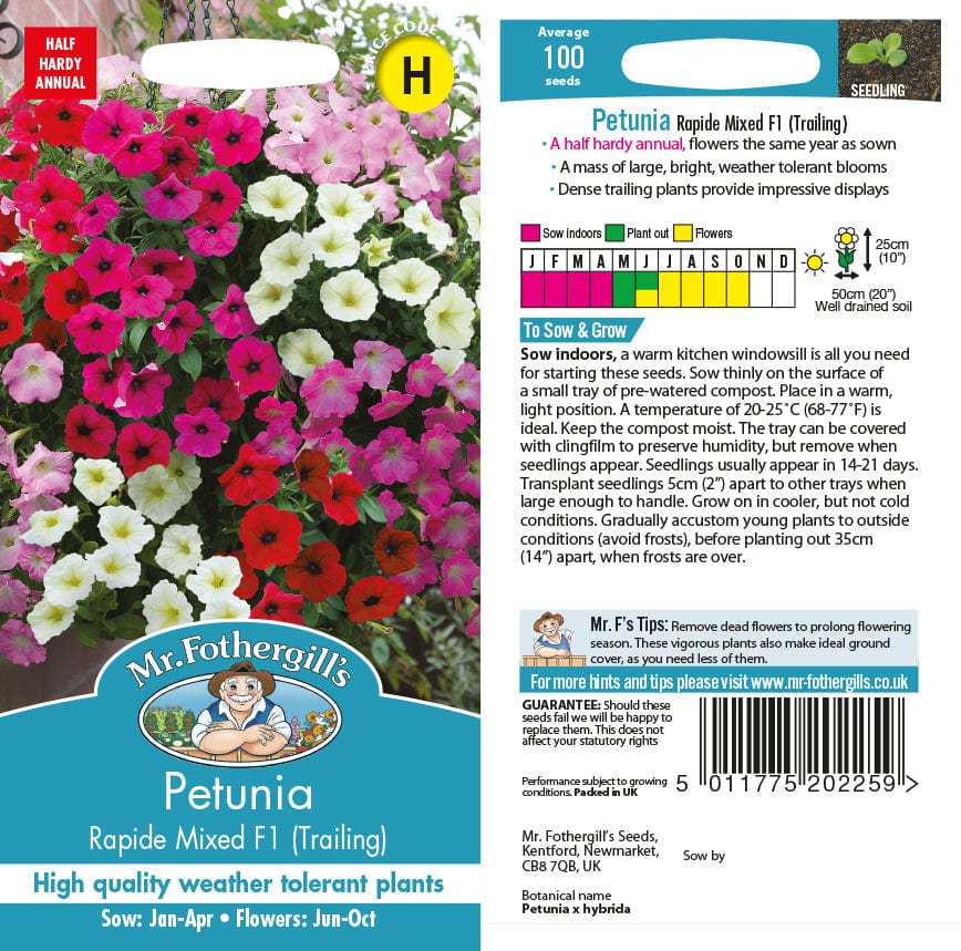 Petunia Rapide Mixed F1 Seeds