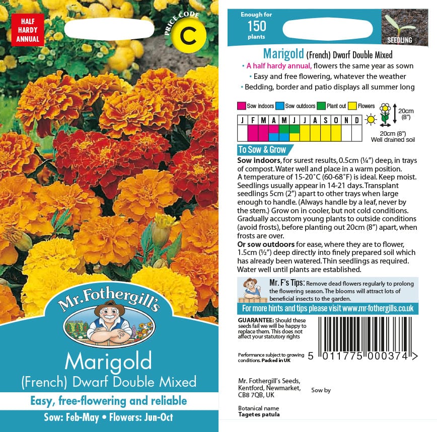 Marigold (French) Dwarf Double Mixed