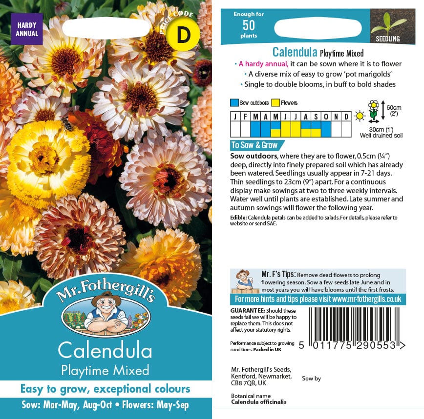 Calendula Playtime Mixed Flower Seeds