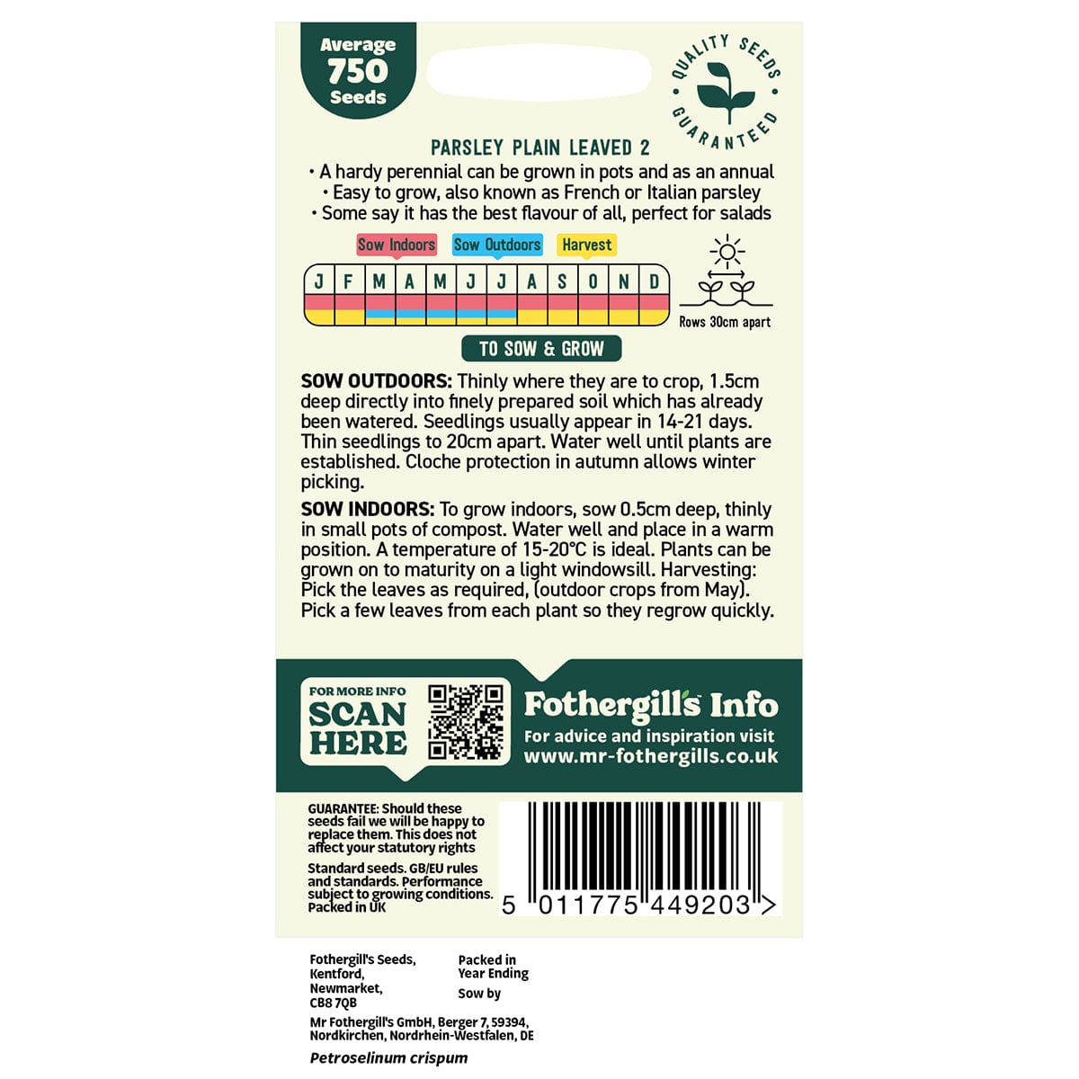 Oh Sow Simple - Parsley Plain Leaved Seeds