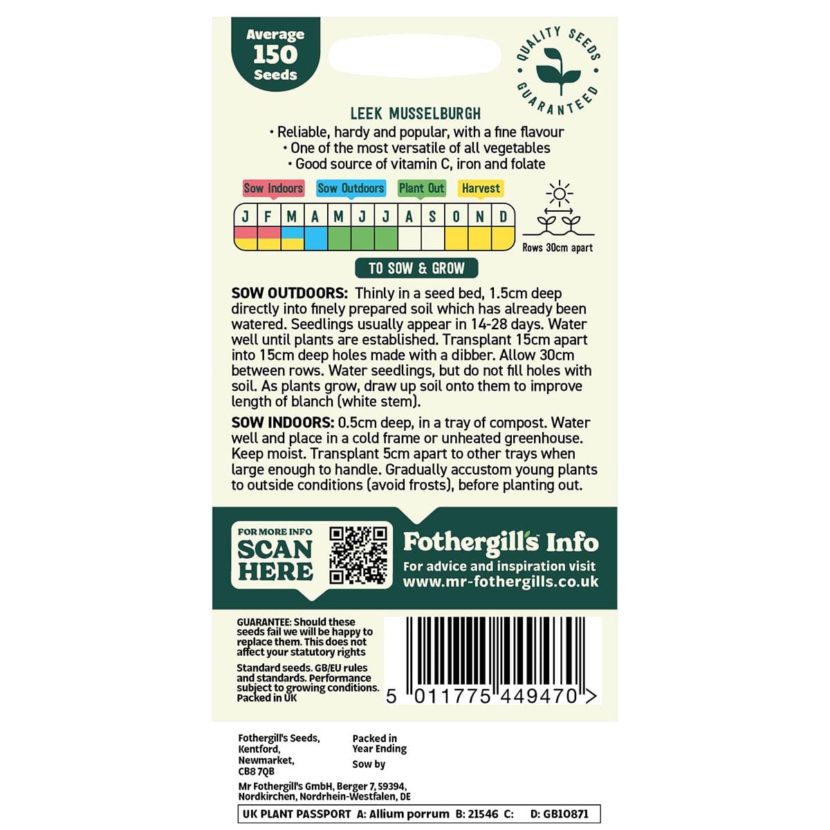 Oh Sow Simple - Leek Seeds