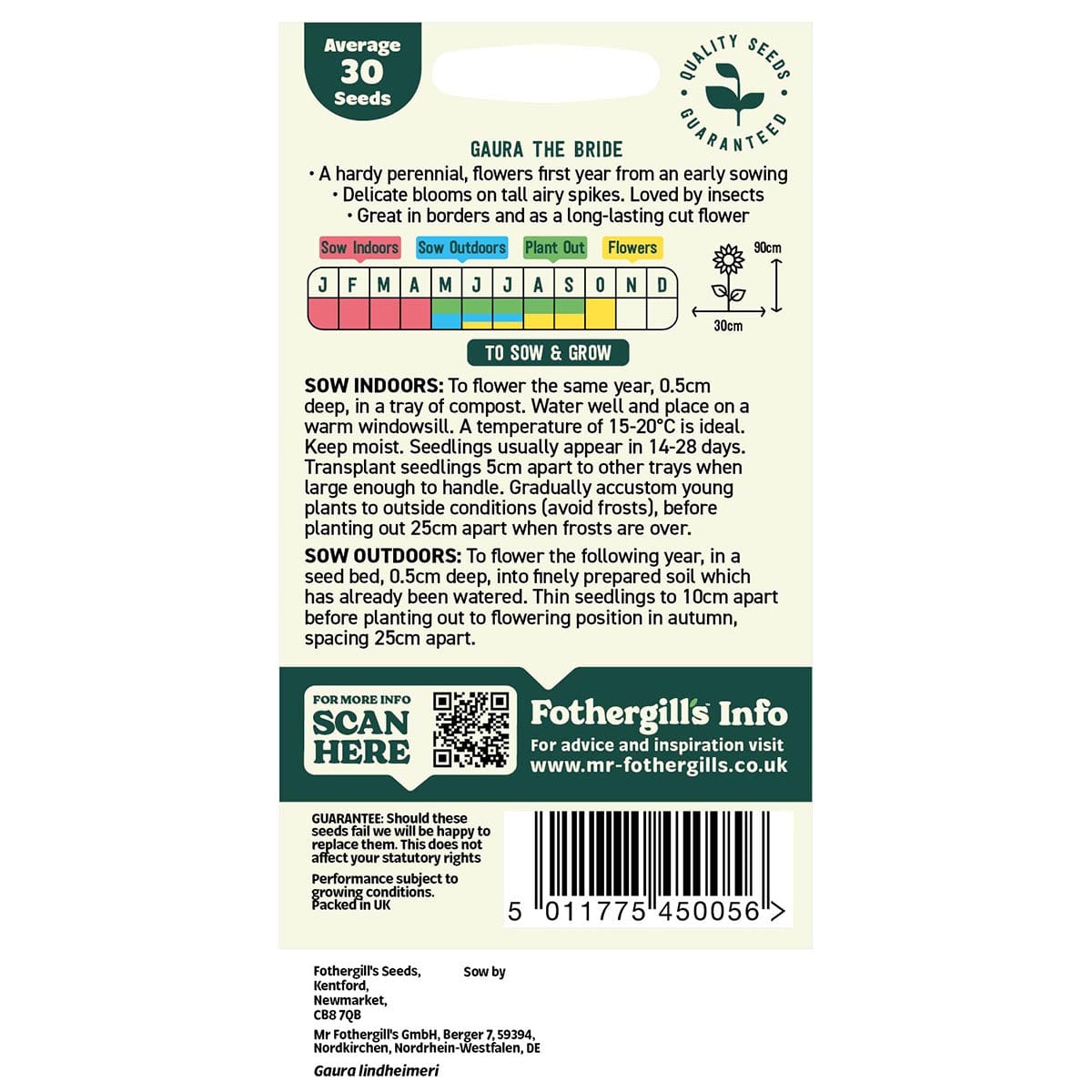 Oh Sow Simple - Gaura The Bride Seeds