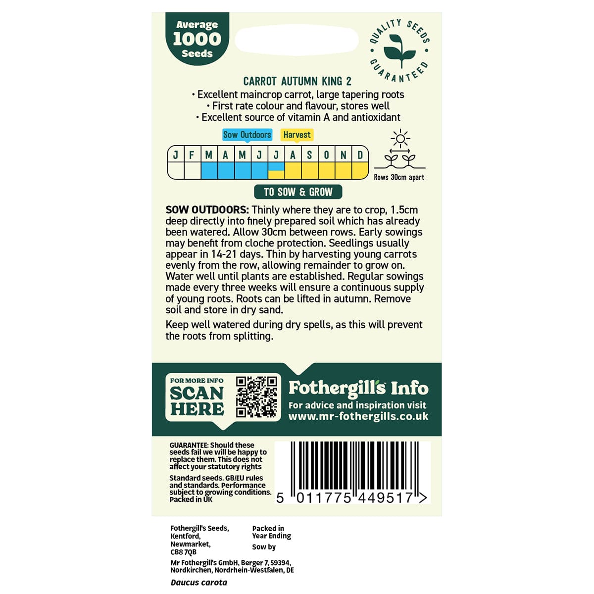 Oh Sow Simple - Large Carrot Seeds