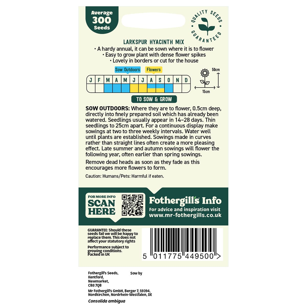 Oh Sow Simple - Larkspur Hyacinth Dwarf Mixed Seeds