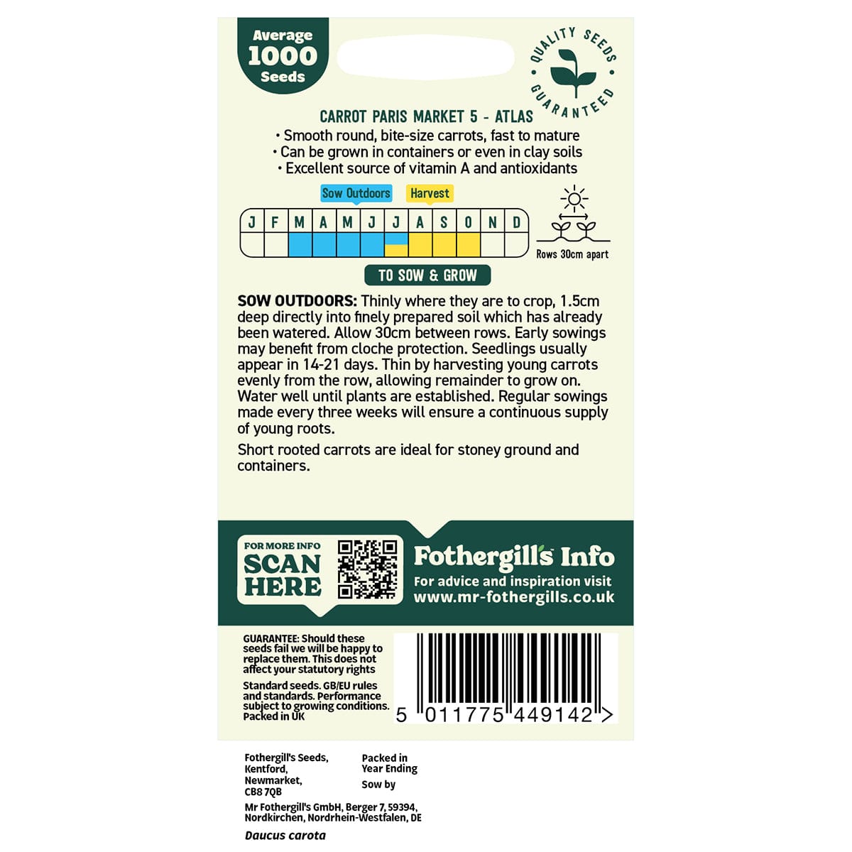 Oh Sow Simple - Round Carrot  Seeds