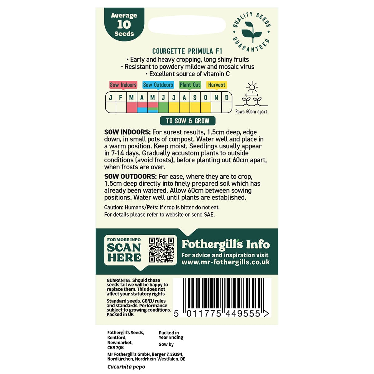 Oh Sow Simple - Courgette Green Seeds