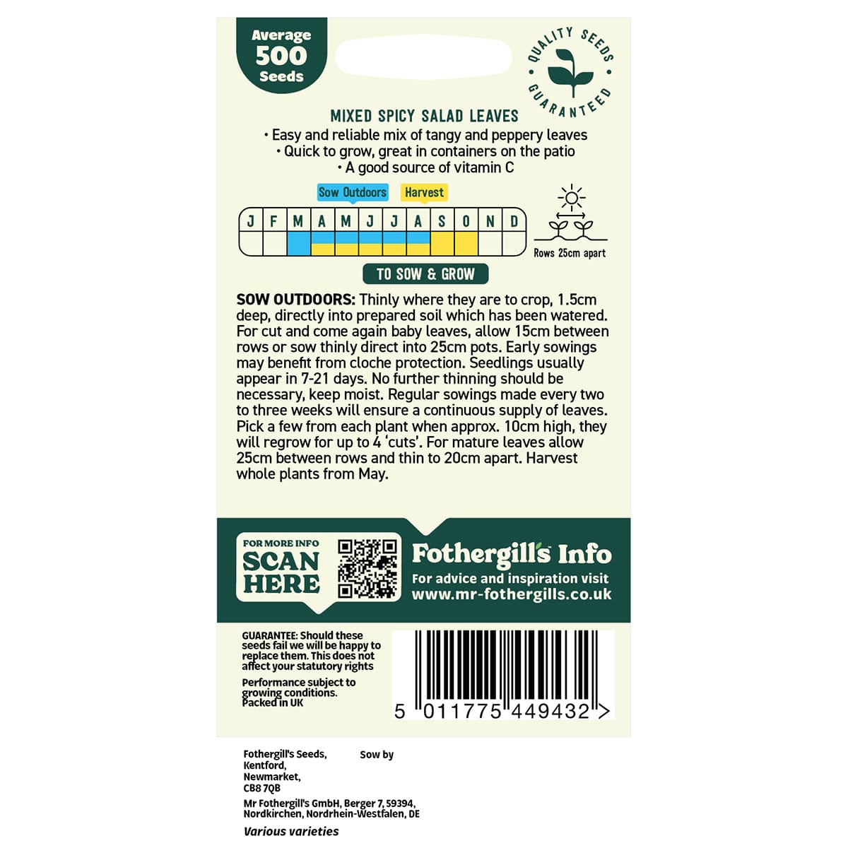 Oh Sow Simple - Salad Leaves Spicy Mix Seeds
