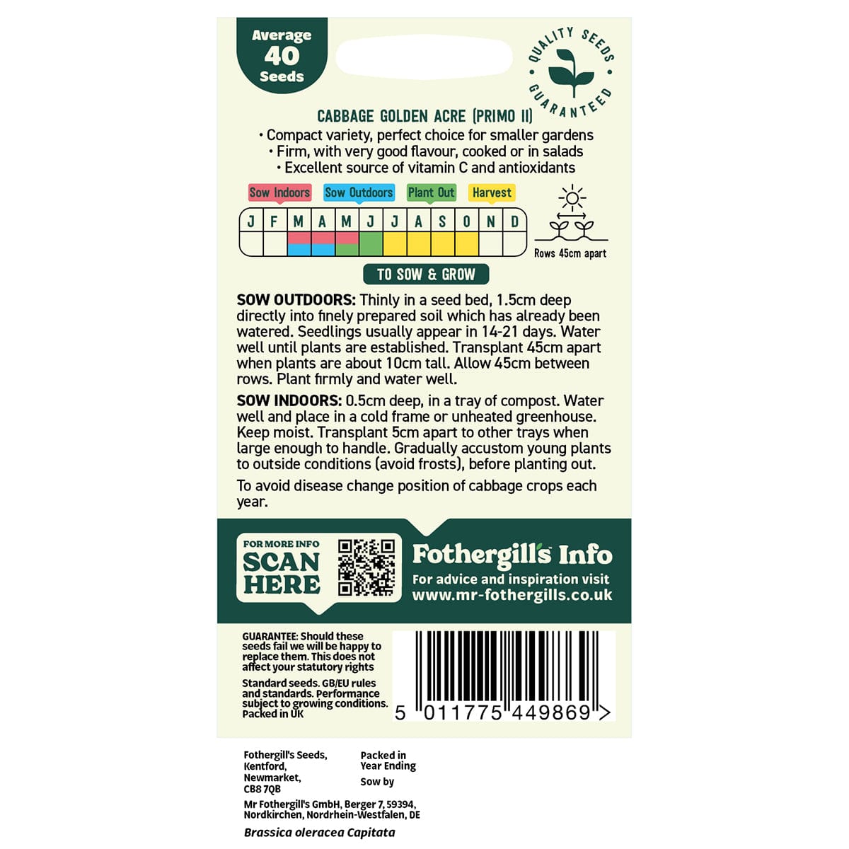 Oh Sow Simple - Cabbage White Round Seeds