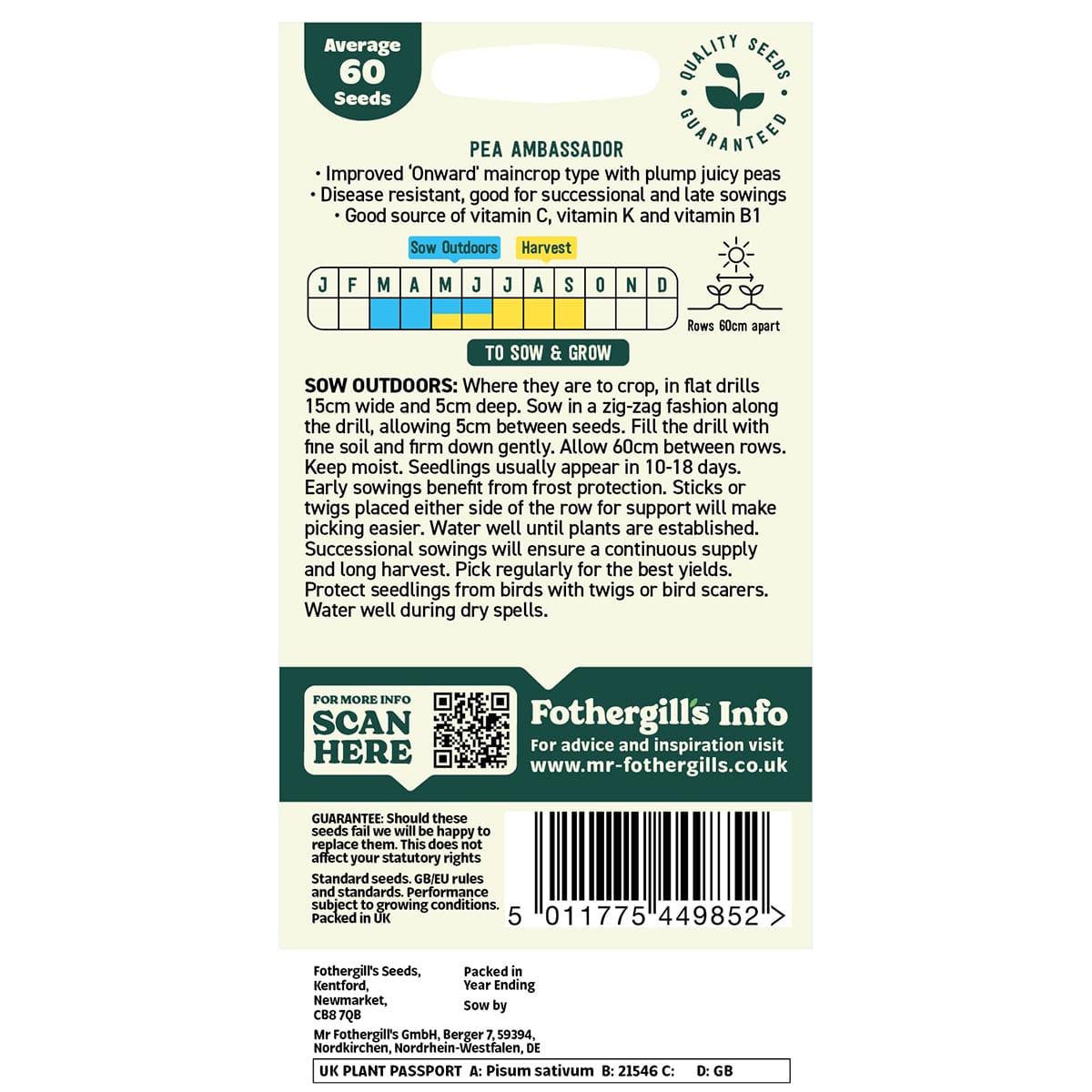 Oh Sow Simple - Pea Mangetout Seeds