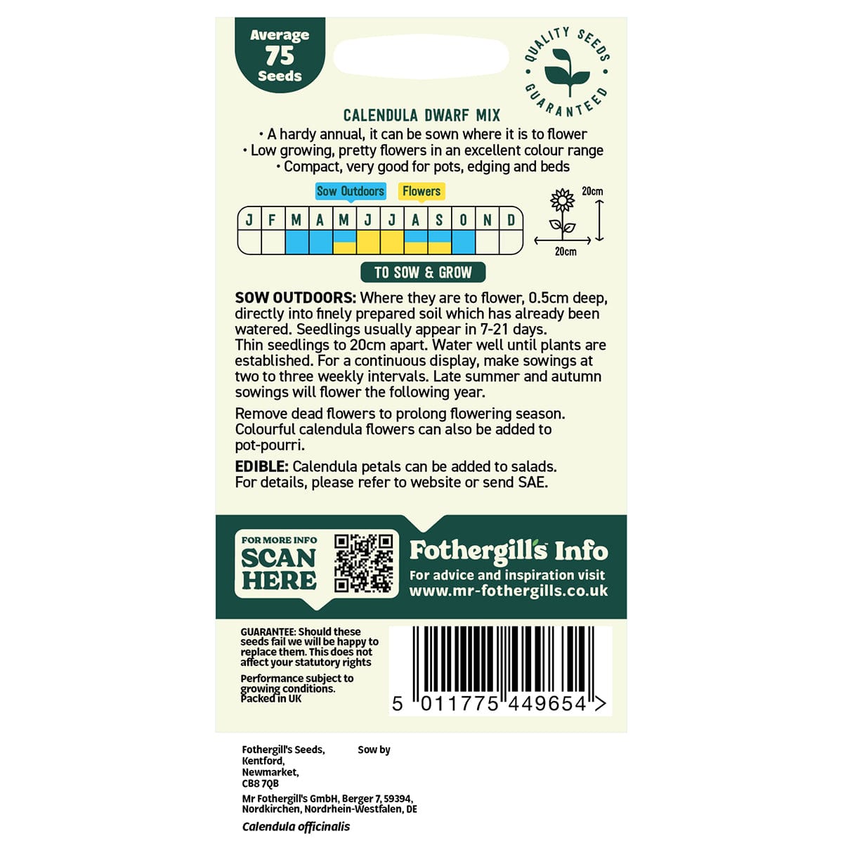 Oh Sow Simple - CALENDULA Daisy Mixed Seeds