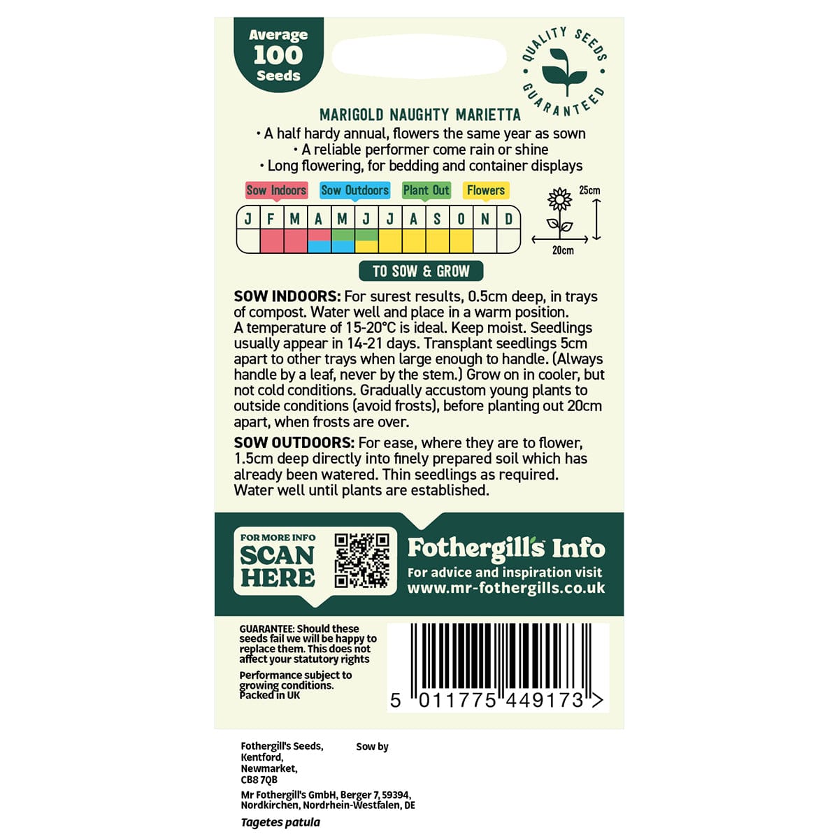 Oh Sow Simple - MARIGOLD Seeds