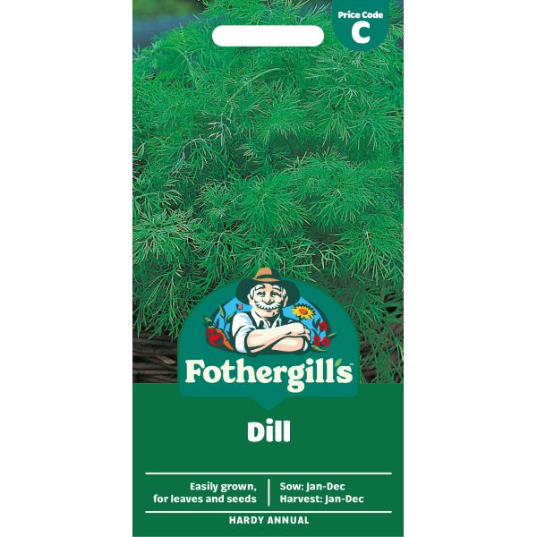 Fothergills dill seed packet with green background