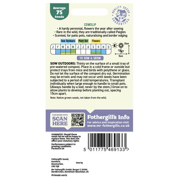 Nature's Helpers Primula Cowslip Seeds