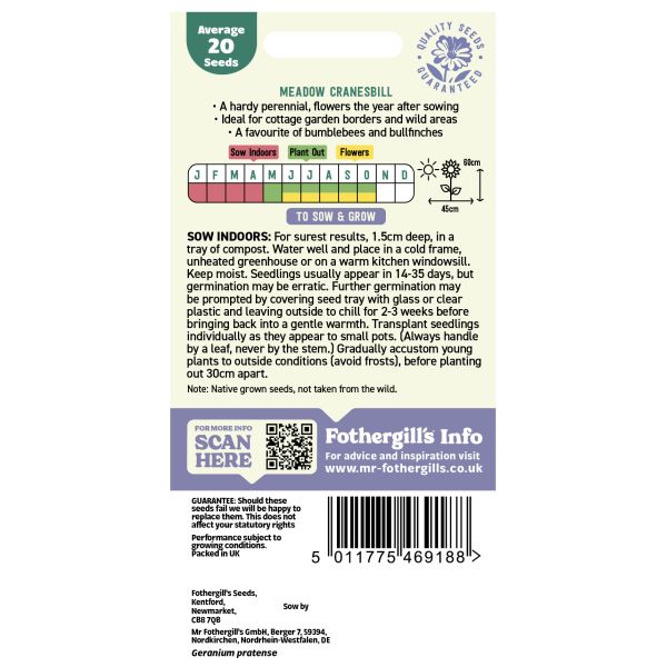 Nature's Helpers Meadow Cranesbill Seeds