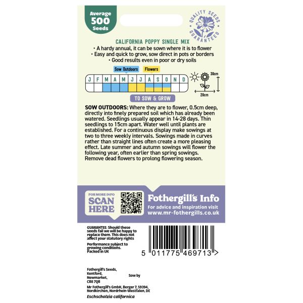 Californian Poppy Single Mixed Seeds