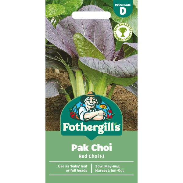 Fothergills Pak Choi seed packet with green background