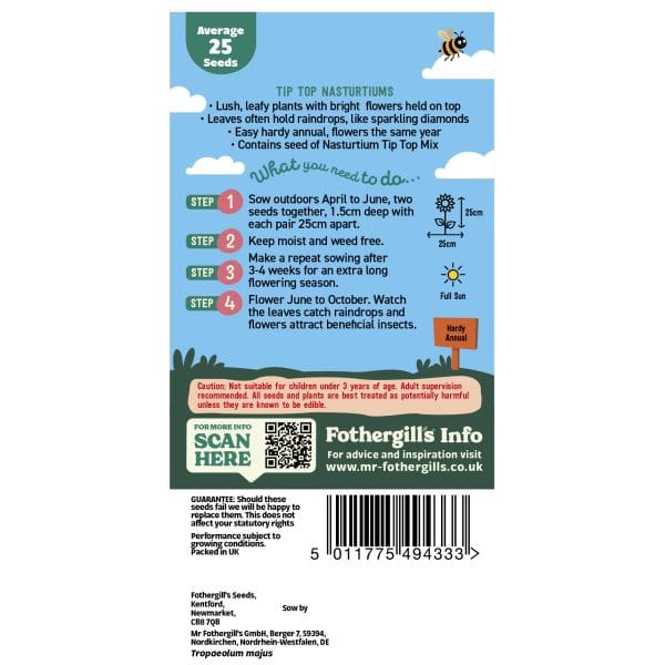 Little Gardeners Tip Top Nasturtiums Seeds