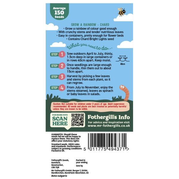 Little Gardeners Grow A Rainbow Chard Seeds