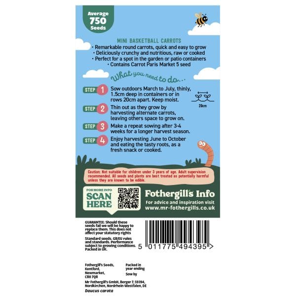 Little Gardeners Basketball Carrots Seeds