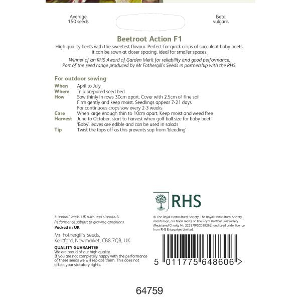 RHS Beetroot Action F1 Seeds