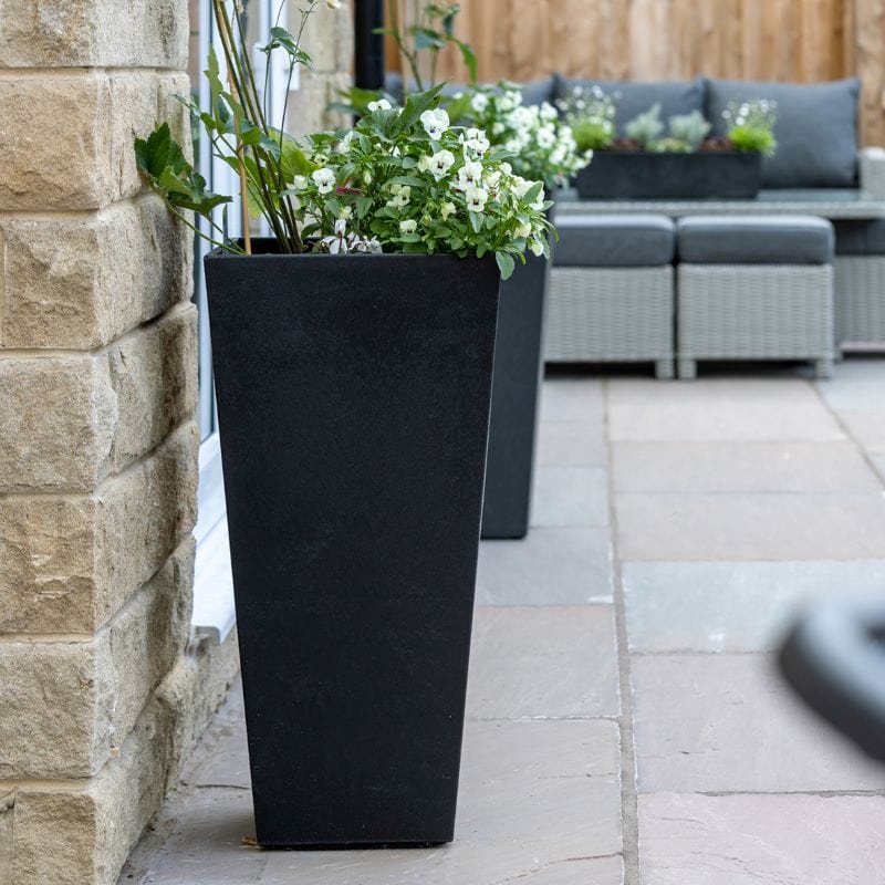 tierra verde sonata slate rubber self-watering planter Sonata Planter 71cm Slate From Mr Fothergill's Seeds