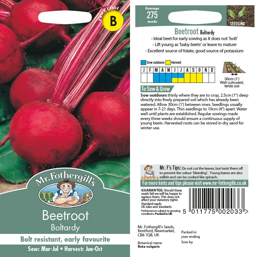 275 Seeds Beetroot Boltardy
