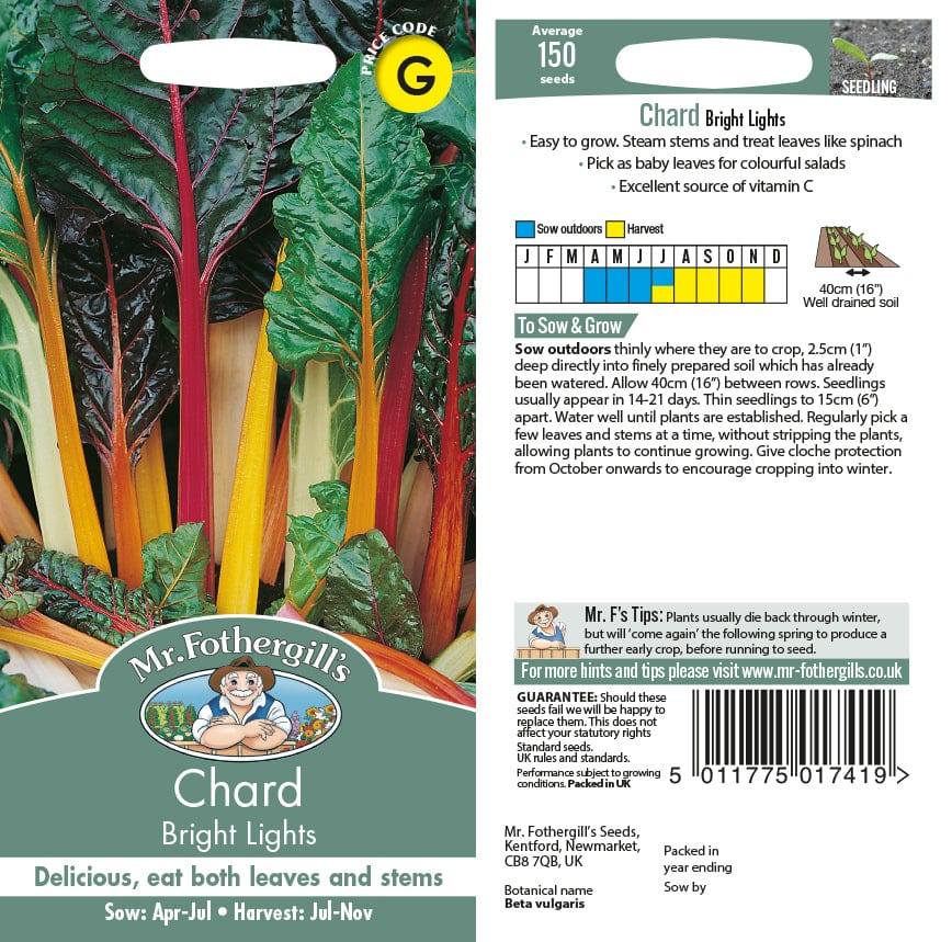 150 Seeds Chard Bright Lights