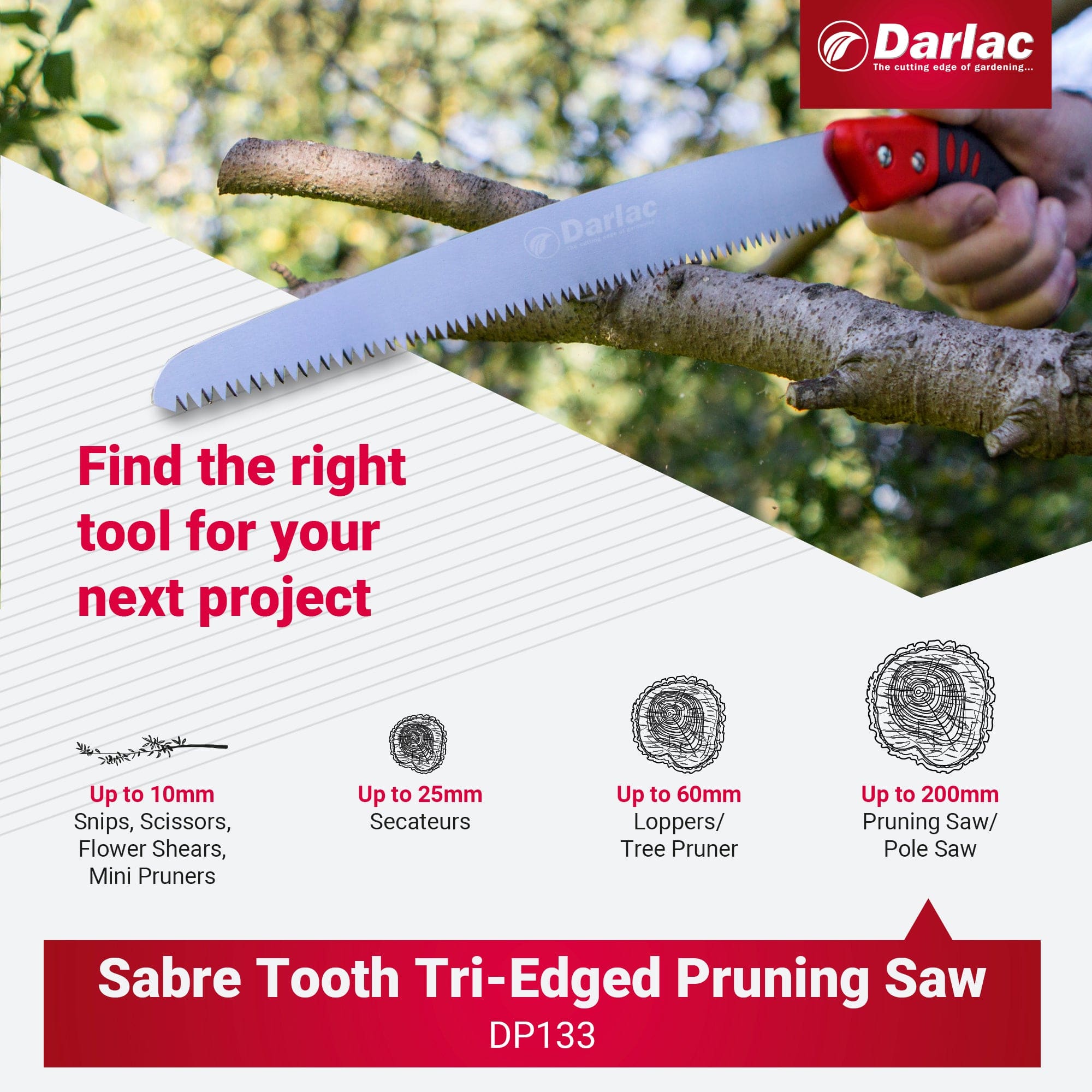 Darlac Sabre Tooth Tri-Edged Pruning Saw
