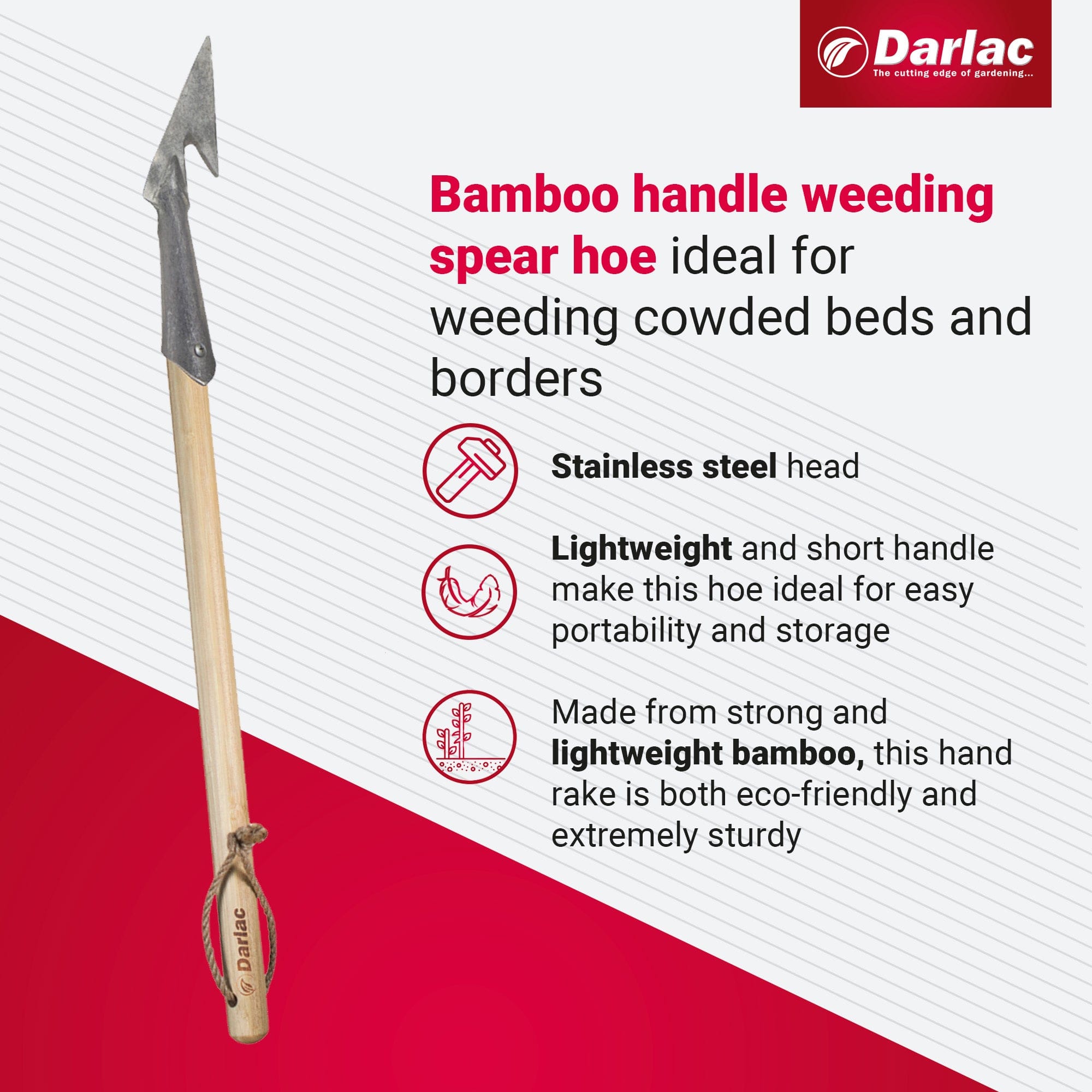 Darlac Bamboo Weeding Spear Hoe Short Handle