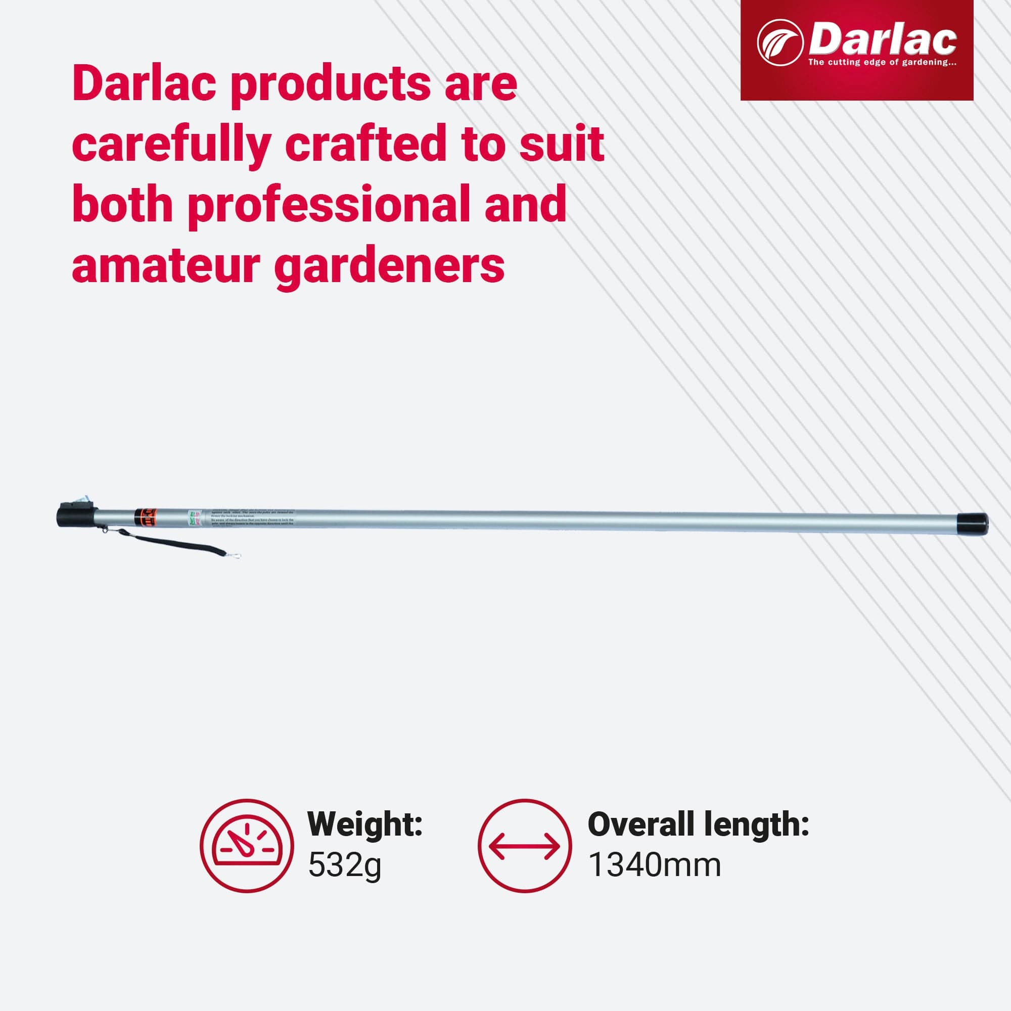 Darlac Swop Top Two Section Telescopic Aluminium Pole 2.44m