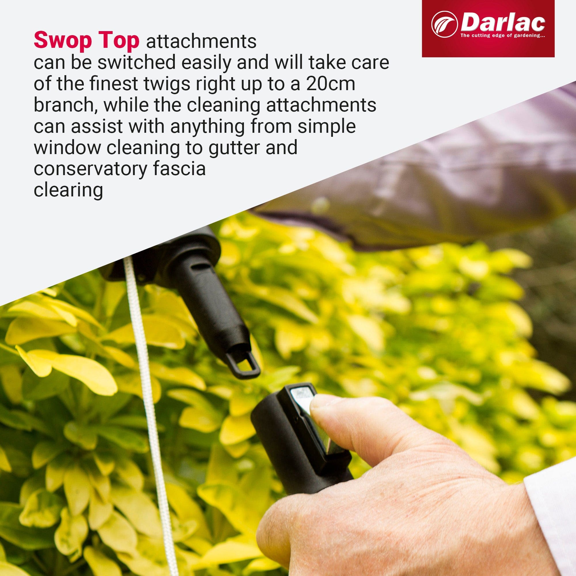 Darlac Swop Top Two Section Telescopic Aluminium Pole 2.44m