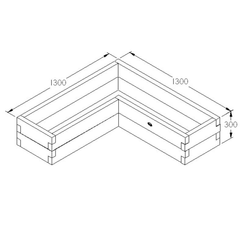 Caledonian Wooden Corner Raised Bed