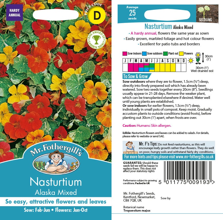 Nasturtium Alaska Mixed Seeds