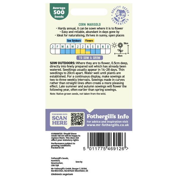 Nature's Helpers Corn Marigold Wildflower Seeds