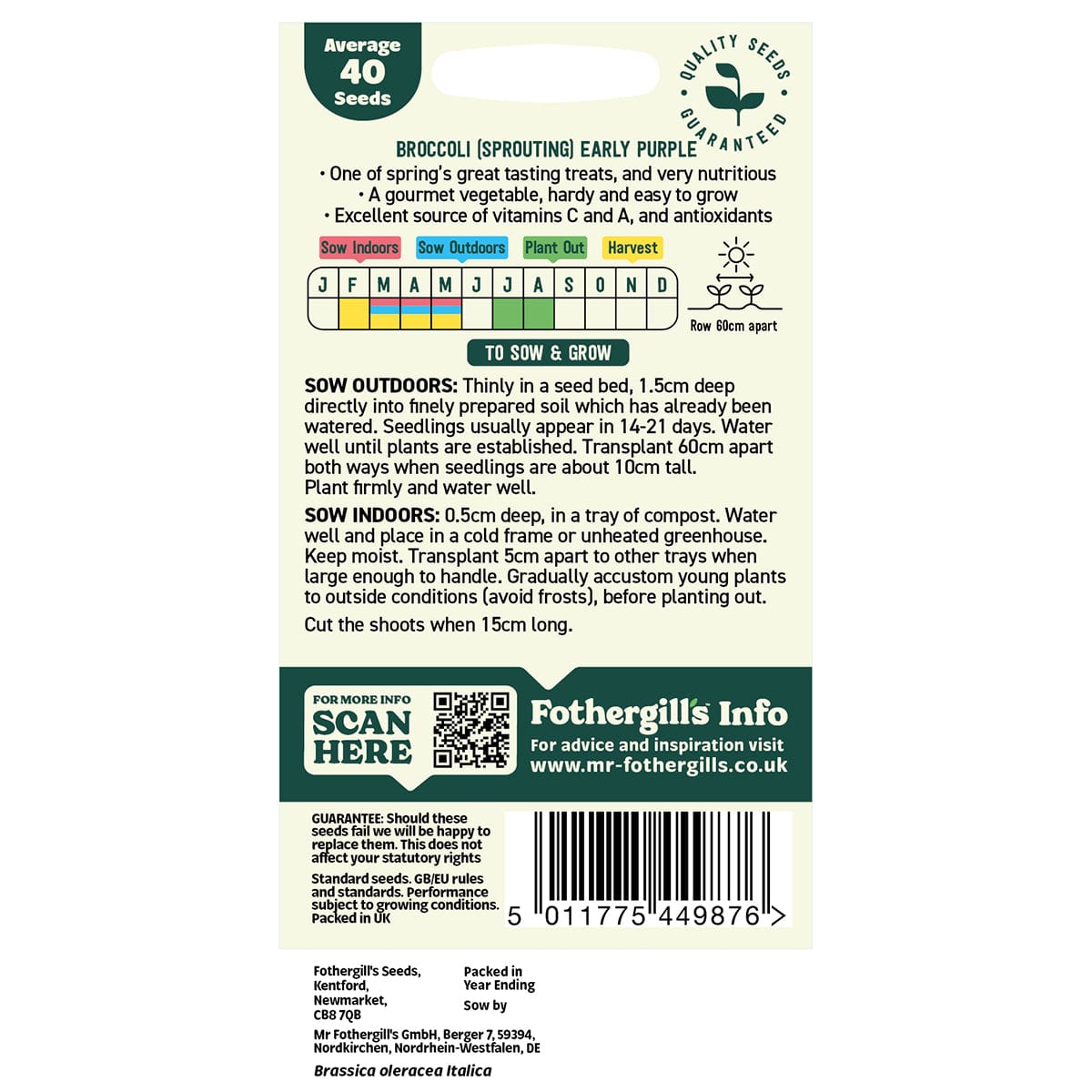 Oh Sow Simple - Broccoli Sprouting Purple Seeds