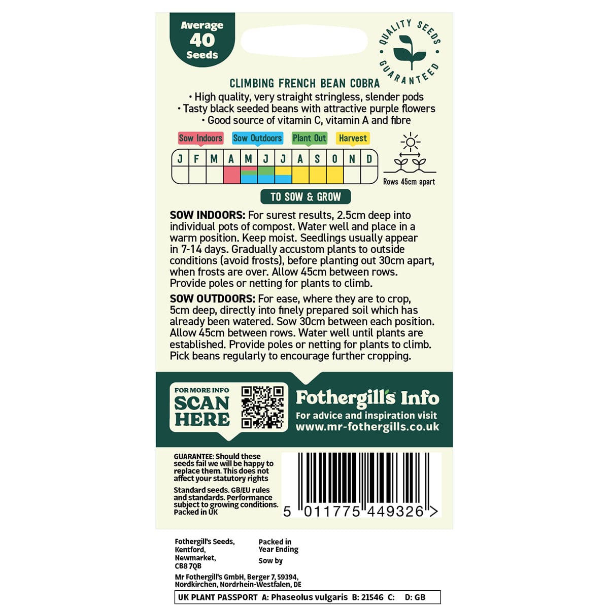 Oh Sow Simple - Climbing French Bean Seeds