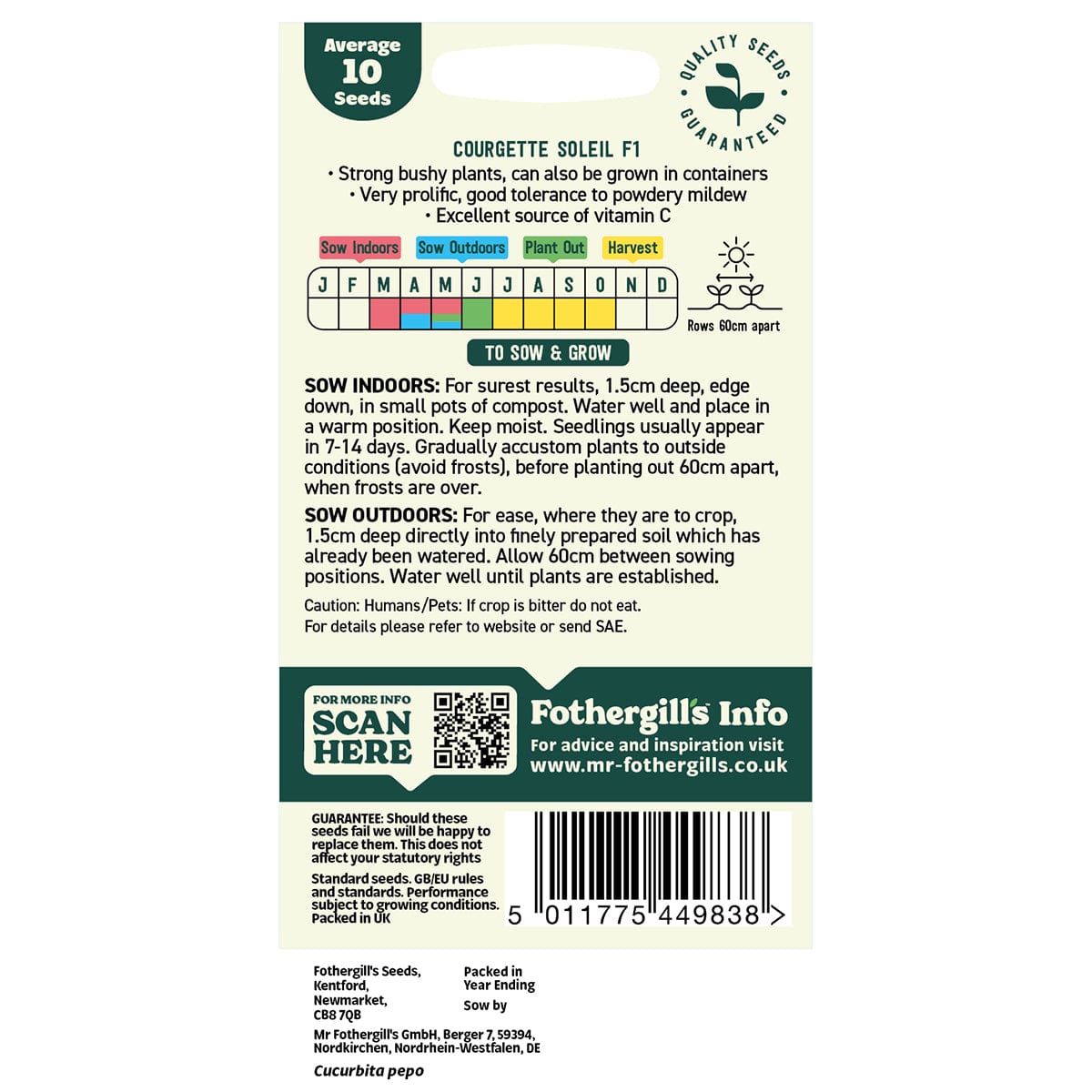 Oh Sow Simple - Courgette Yellow Seeds