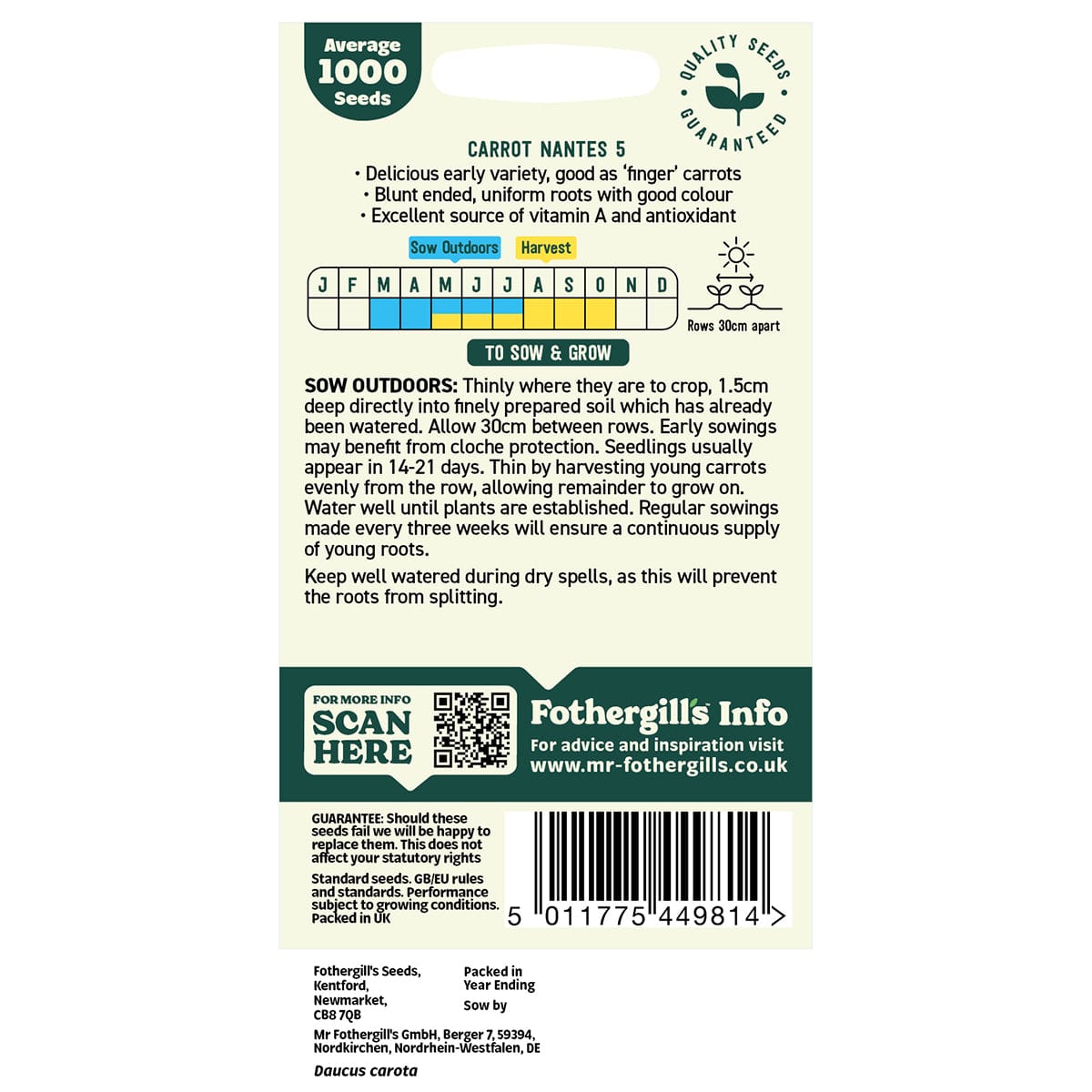 Oh Sow Simple - Medium Carrot Seeds