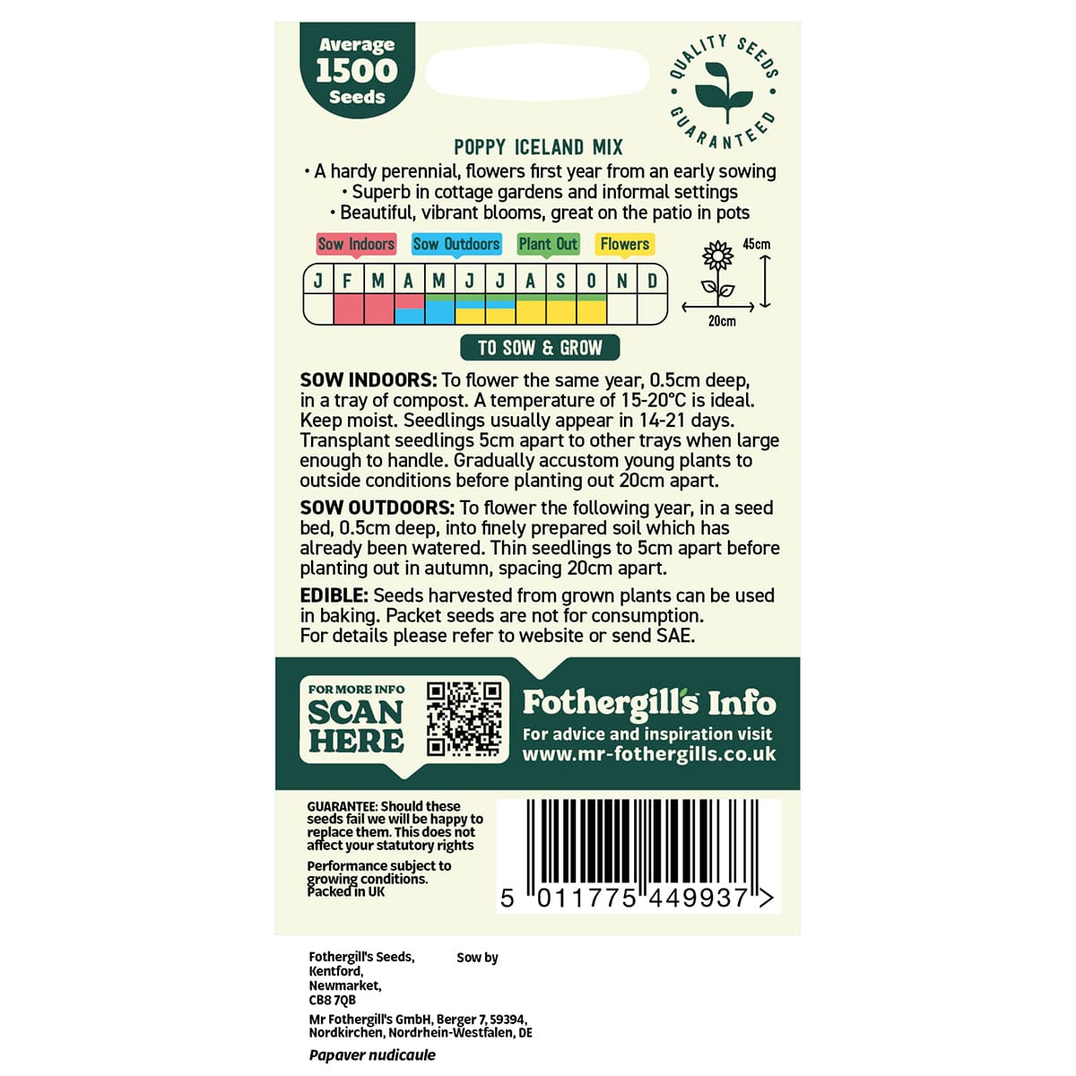 Oh Sow Simple - Poppy Iceland Mixed Seeds