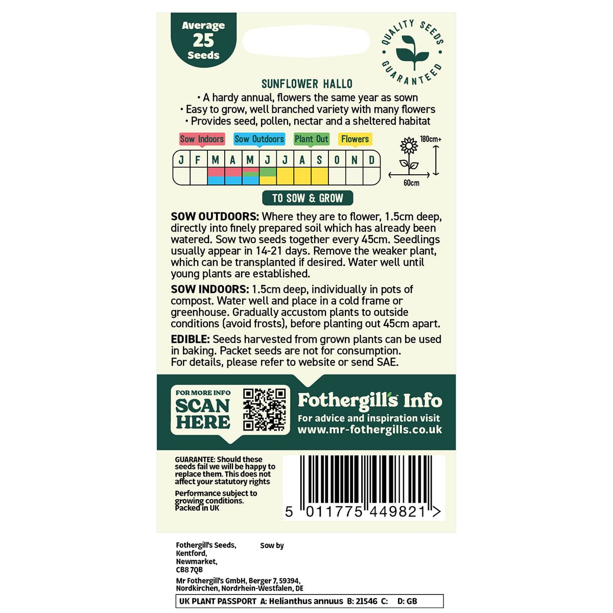 Oh Sow Simple - Sunflower Medium Flower Seeds