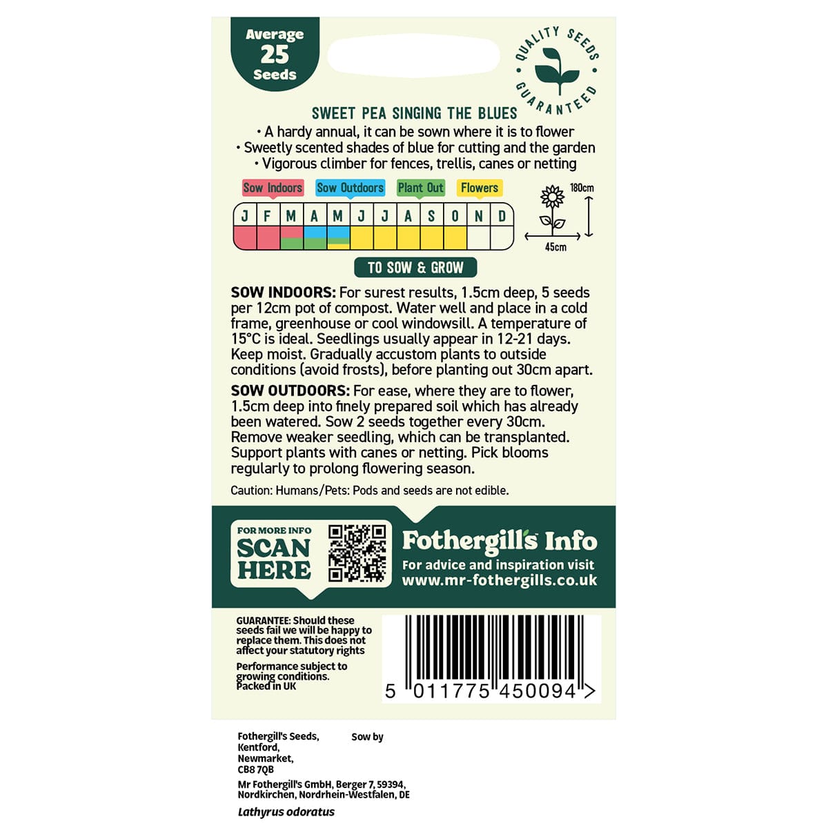 Oh Sow Simple - Sweet Pea Blue Seeds