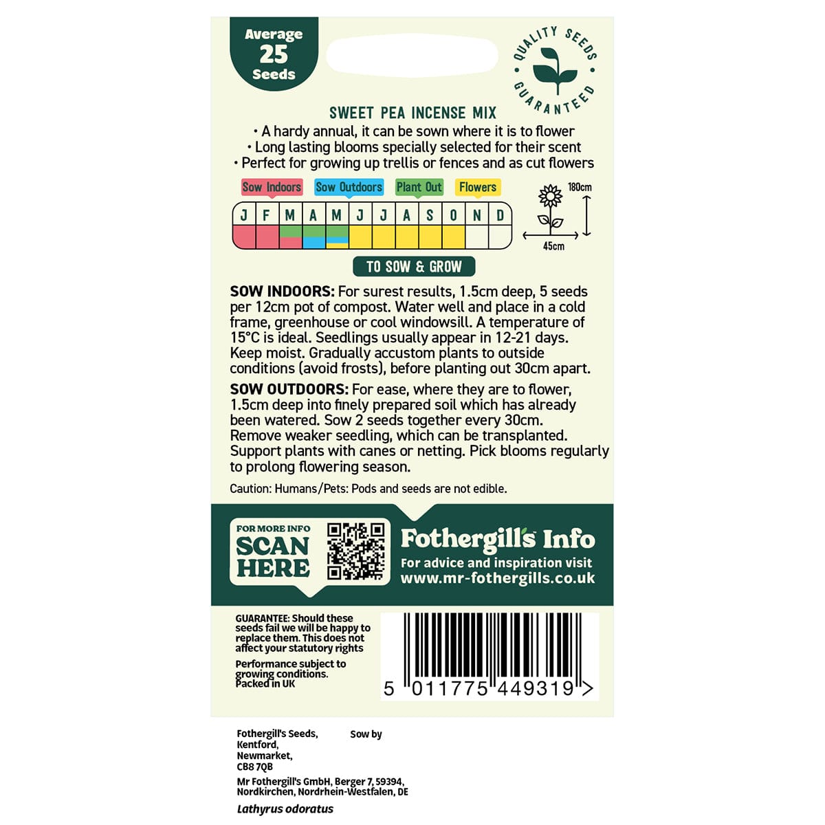 Oh Sow Simple - Sweet Pea Scented Mixed Seeds