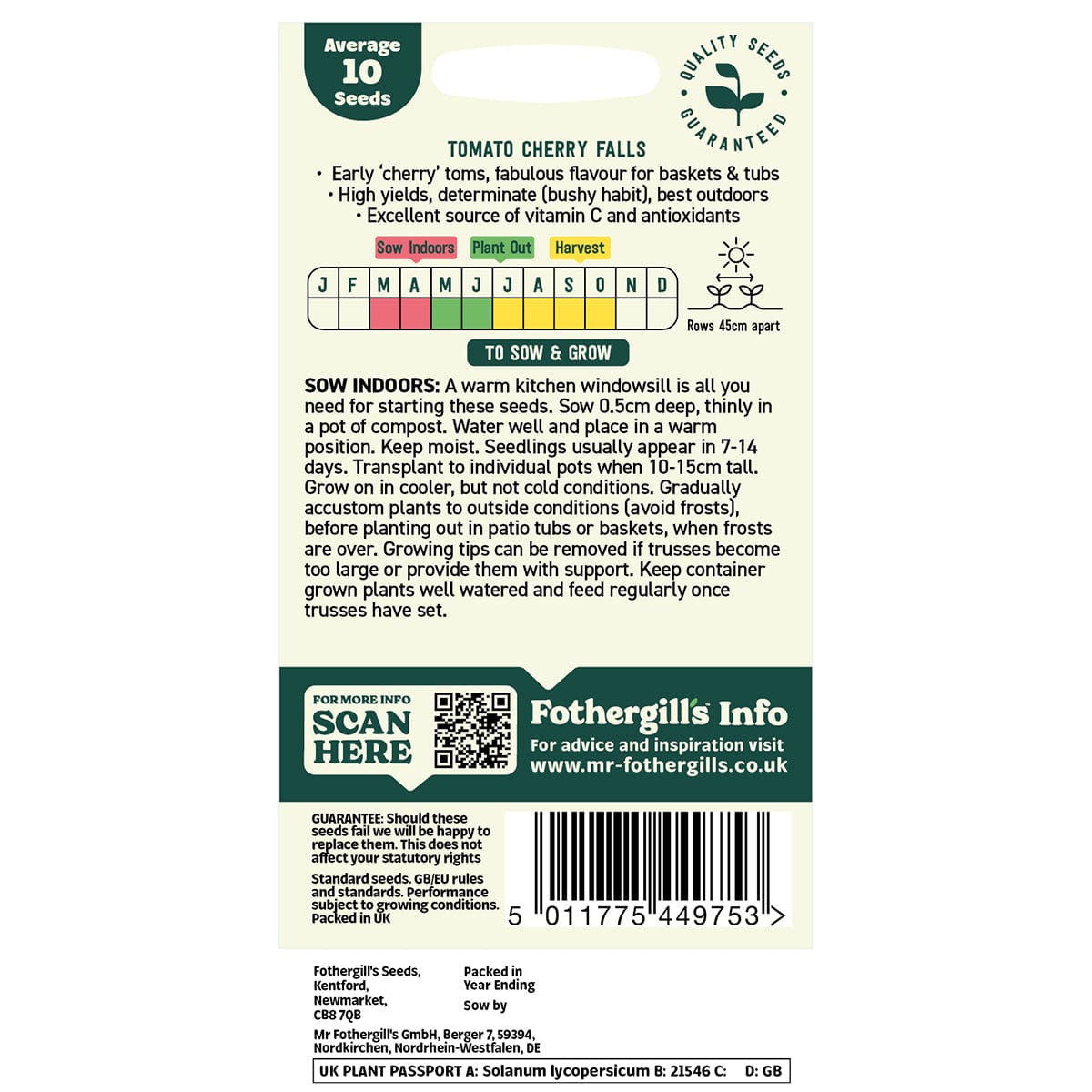 Oh Sow Simple - Tomato Dwarf Cherry Seeds