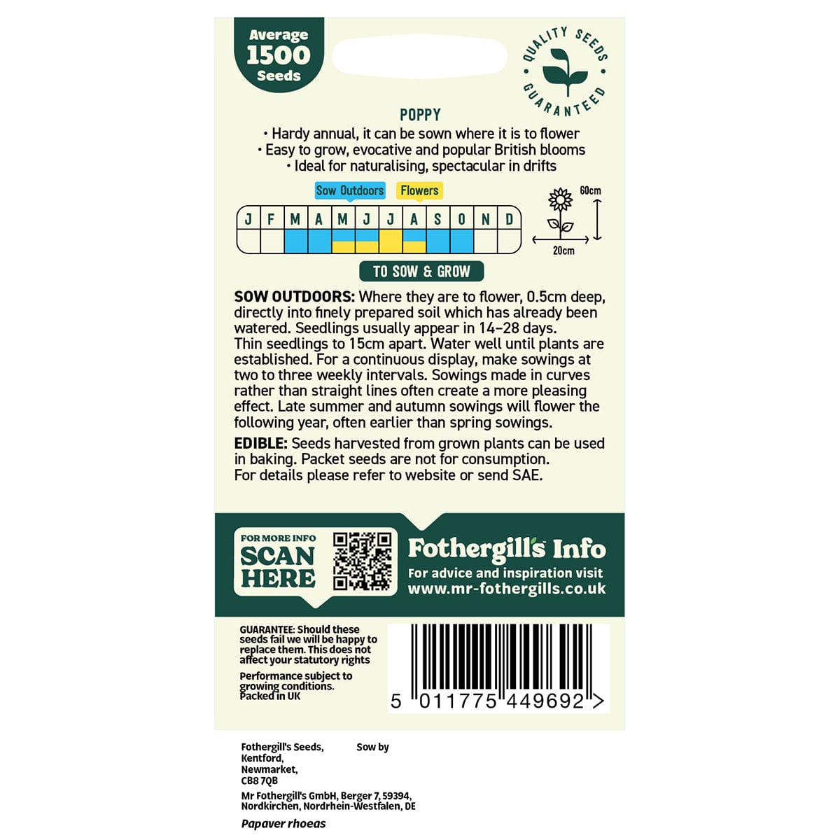 Oh Sow Simple - Wild Poppy Seeds