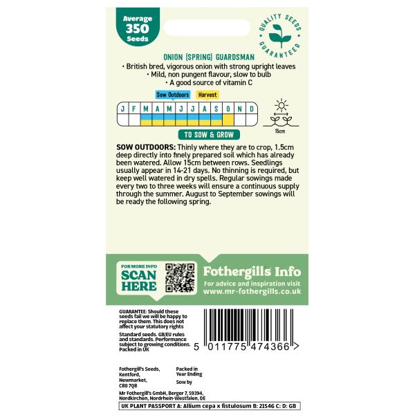 Onion (Spring) Guardsman Seeds