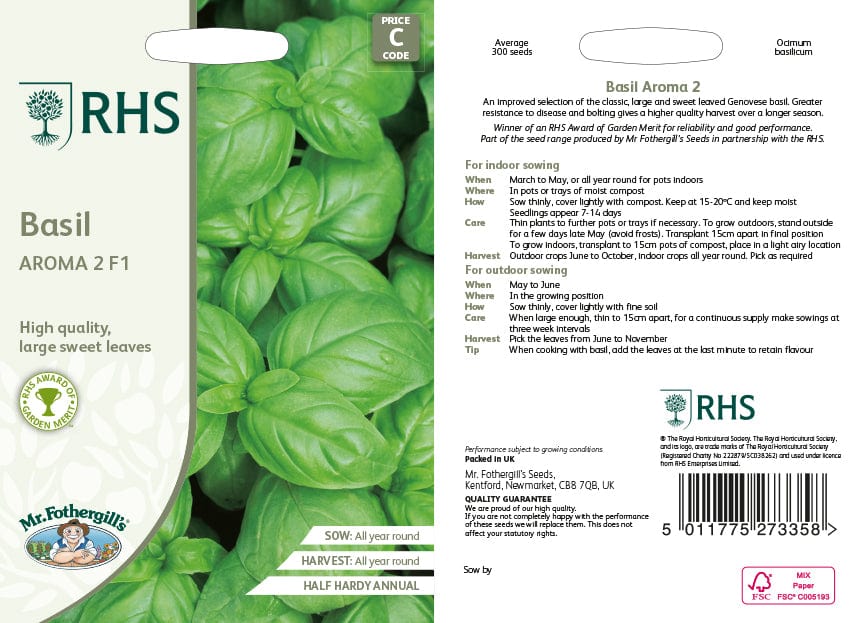 RHS Basil Aroma 2 F1